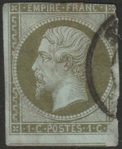 France 1860 Sc 12a used faulty damaged side
