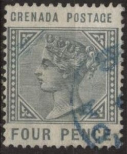 Grenada 23 (used) 4p Victoria, slate (1883)