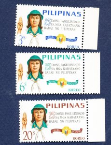 26 - PHILIPPINES - Scott 947-949  - MNH - Girl Scouts - 1966