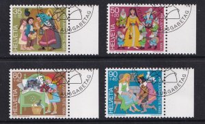 Switzerland   #B518-B521 cancelled 1985 pro juventute fairy tales