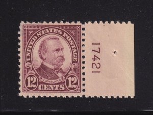 1923 Cleveland 12c Sc 564 MHR plate number single, fault  Hebert CV $27.50 (B1