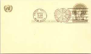 United Nations, New York, Worldwide First Day Cover, Government Postal Card