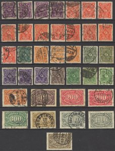 Germany Sc# 185-206 Used Assorted 1922-1923 2m-3000m Numerals Horns & Workers