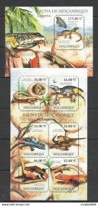 2011 Mozambique Fauna Of The Mozambique Reptiles Lizards Bl+Kb ** Bc1074