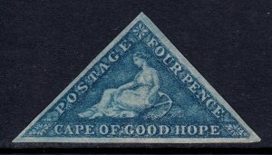 CAPE OF GOOD HOPE — SCOTT 13 (SG 19) — 1864 4d DK. BLUE — MNG — SCV $275