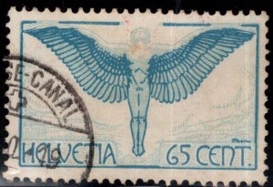 Switzerland Scott C10a Used airmail stamp with a Canal Cancel