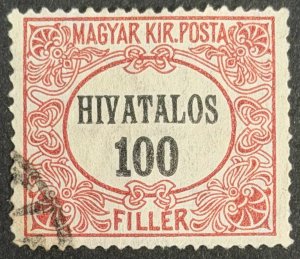 Hungary, 1921-1923, SC#O4, Official Stamp, Used, HR, F