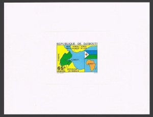 Djibouti 458 deluxe,MNH.Michel 174. Independence,1977.Map,Flag.