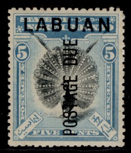 NORTH BORNEO - Labuan EDVII SG D4, 5c black & pale blue, M MINT. Cat £60.