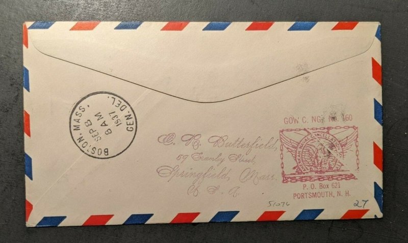 1937 USS Sculpin Keel Laid Hand Drawn Gow Ng Airmail Navy Cover USS Perch Cancel