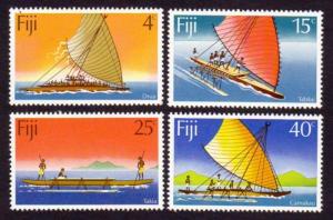 Fiji 1977 Sc#380-384 Set of 4 Canoes MINT-Hinged. 