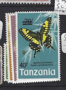 TANZANIA  (PP0208B)  BUTTERFLIES REVALUED  SC  50-3  MNH