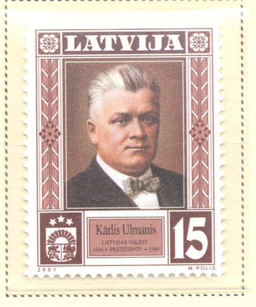 Latvia Sc 524 2001 President Ulmanis stamp mint NH