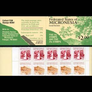 MICRONESIA 1985 - Scott# 36b Booklet-Waterfall NH