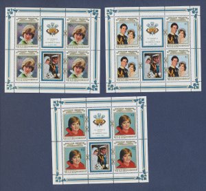 AITUTAKI - Scott 262a-264a - MNH S/S -  Charles & Diana - 1982 ---c