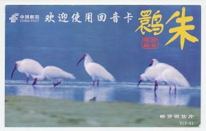 Postal stationery China Bird - Ibis