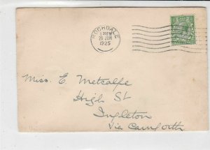 England 1925 Rochdale Cancel Wavy Lines Stamp Cover to Ingleton Ref 34880