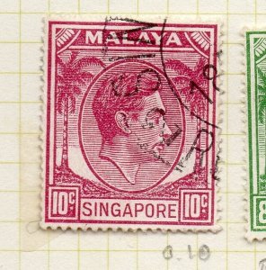 Malaya Singapore 1948 Perf 17.5x18 Early Issue Fine Used 10c. 226429