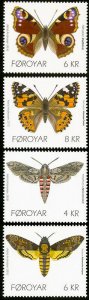 Faroe Stamps # 529-32 MNH XF Butterflies