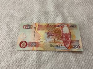 ZAMBIA-2007-50 KWACHA.BANKNOTE.UNCIR.A.