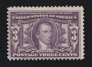 US 325 3c Louisiana Purchase Mint Fine OG H SCV $65