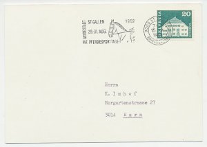 Card / Postmark Switzerland 1969 Horse - International equestrian days