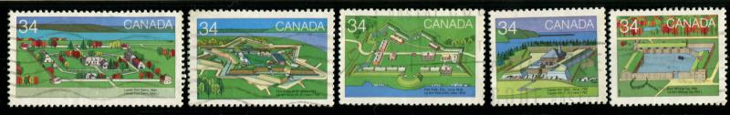 1050-1059 Canada 34c Canadian Forts, used sgls