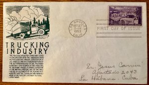 US # 1025 Trucking Industry FDC 1953