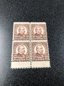 US 693 Block of 4 Cleveland 12 Cents Gutter Snipe / Mint Never Hinged.