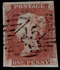 GB QV SG8, 1d red-brown PLATE 77, USED. Cat £38. TL