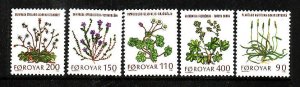 Faroe Is.-Sc#48-52-unused NH set-Plants-Flowers-Flora-1980-
