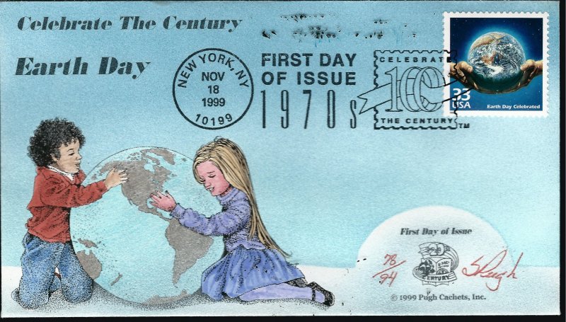 Beautiful Pugh Designed 3189a FDC Celebrate Earth Days...Only 94 created