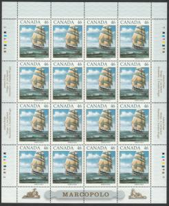 SAILING SHIP MARCO POLO = under full sails = Full Sheet Canada 1999 #1779 MNH VF