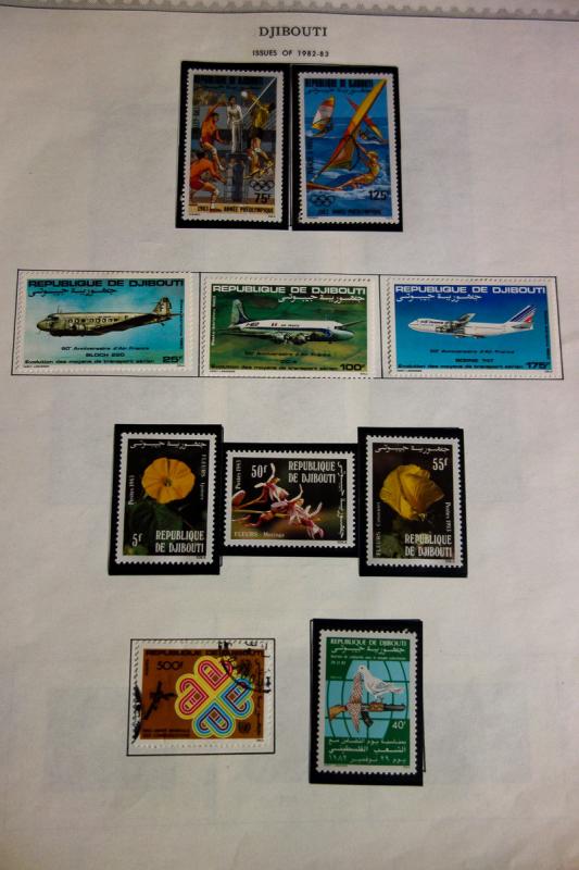 Djibouti Stamp Collection Housed on Scott Pages