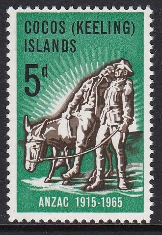 7 Cocos Islands 1965 ANZAC MNH