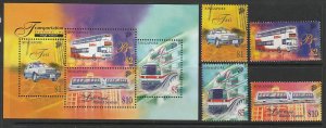 1997 Singapore -Sc 790-793a - 4 singles/SS - MNH VF - Ground Transportation
