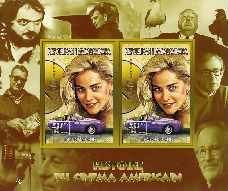 Madagascar 1999 Cars Porsche/Sharon Stone Compound SS MNH VF Sc#1414Ai