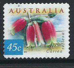 Australia SG 1863 perfv 11½ Used self adhesive Flowers  Fuschia