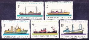 Cuba 841-45 MNH 1964 Merchant Marine Ships Fleet Very Fine Set