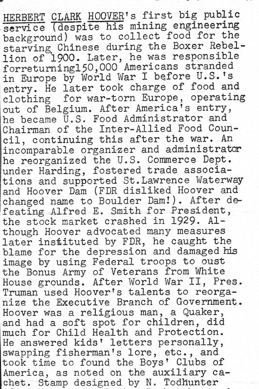 1965 FDC, #1269, 5c Herbert Hoover, Jackson w/insert