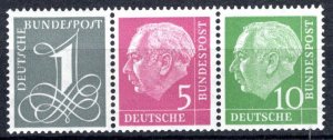 Germany Bund Scott # 737A, 704, 708, mint nh, se-tenant, W18X