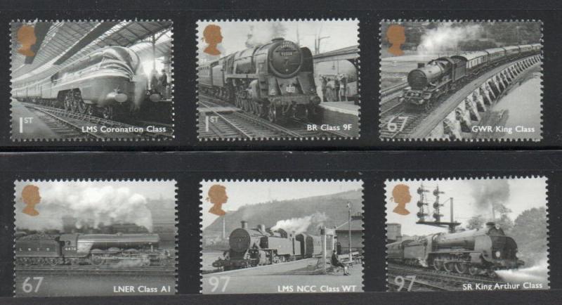 Great Britain Sc 2827-32 2010 Steam Locomotives stamp set mint NH