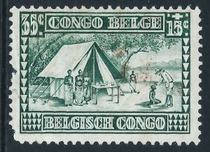 Belgian Congo, Sc #B14, 35c + 15c, Used