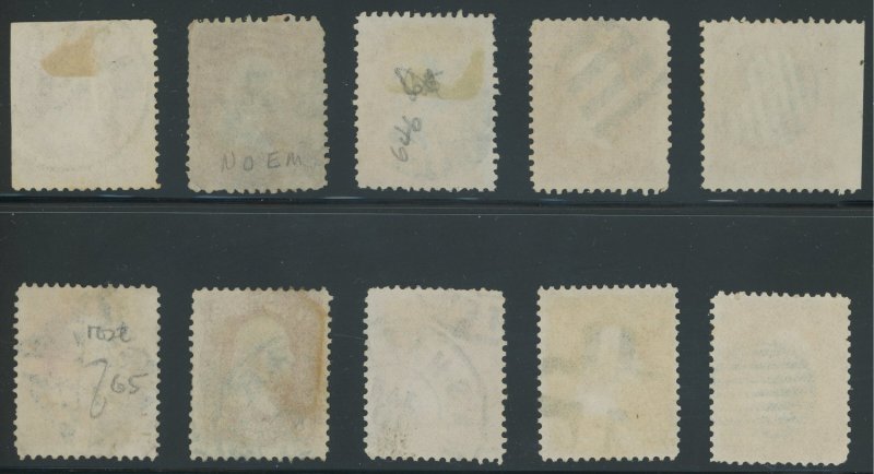 USA 65 - group of 10 x fancy cancels