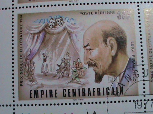 CENTRAL AFRICAN STAMP 1977 NOBEL PRIZE WINNER-LUIGI PIRANDELLO BLOCK OF 4 CTO