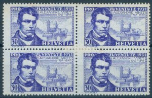 SWITZERLAND 30 PRO JUVENTUTE 1931, BLOCK OF 4, UNUSED HINGED