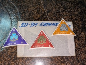 Gibraltar #322-324 MNH