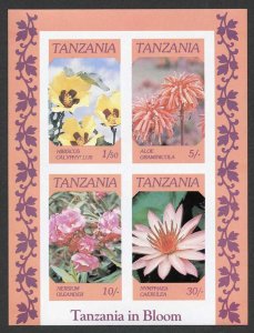 Tanzania SGMS478 1986 Flowers of Tanzania M/Sheet IMPERF U/M