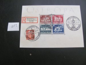Germany  1935 USED SC B68 SS WAS ON A REGISTERED COVER XF 1100+ EUROS (207)