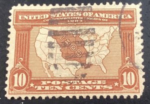 United States #327 used 1904 Map of the Louisiana Purchase